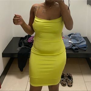 Green fitted dress